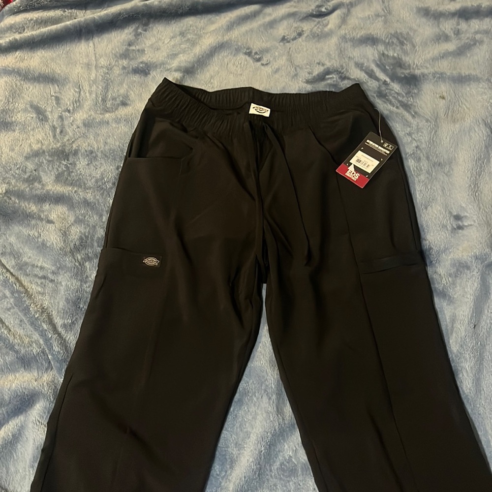 Dickies brand, black scrub pants